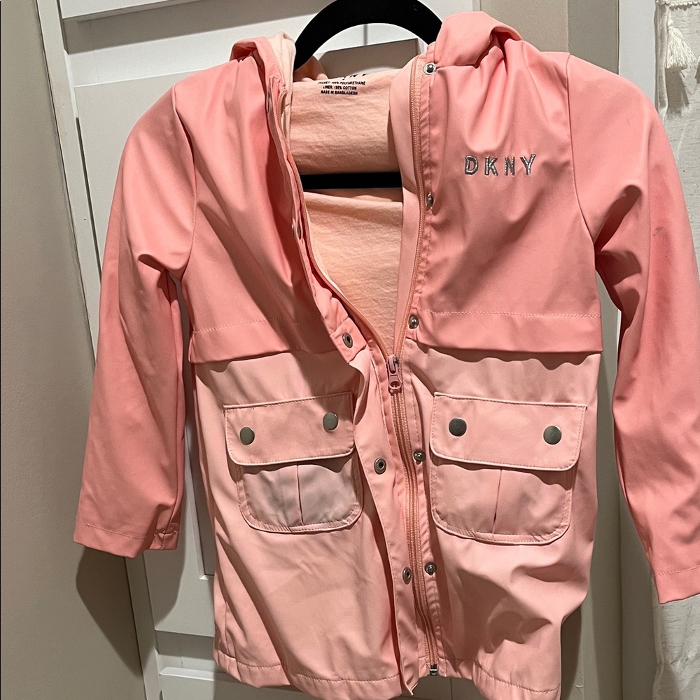 DKNY Light Pink Hooded Coat